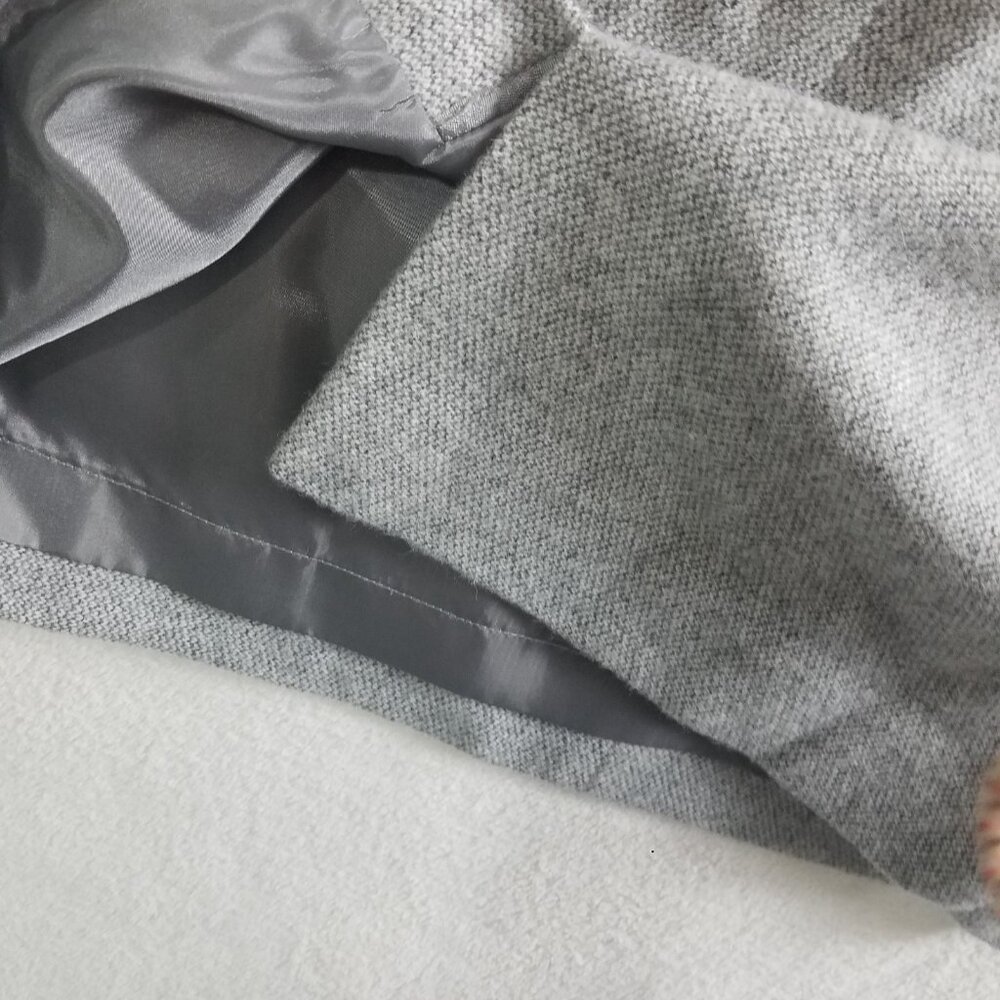 LAUREN RALPH LAUREN Tweed Wool Blend Front Zipper Gray straight skirt Size 10 - Picture 6 of 8